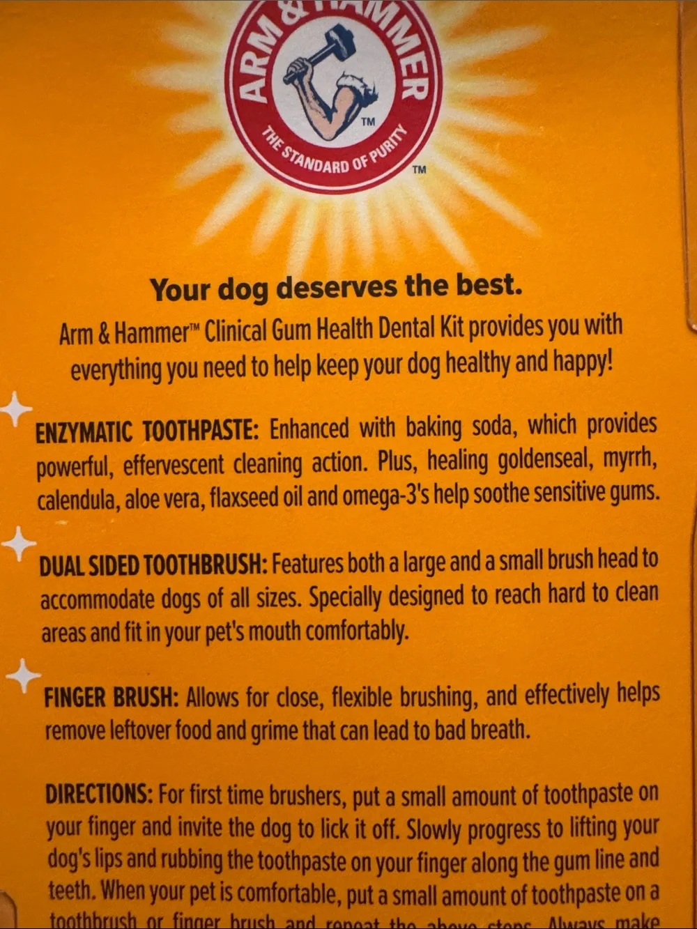 Arm & Hammer Clinical Gum Health Dog Toothpaste & Orange Toothbrush Set New